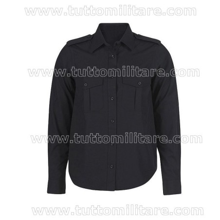 Camicia Militare Nera Maniche Lunghe