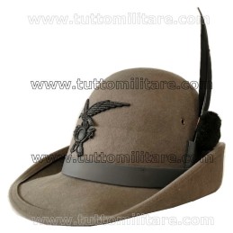 Cappello Alpino Truppa Fanteria Alpina Fregio Plastica Nera