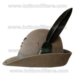 Cappello Alpino Truppa Fanteria Alpina Fregio Plastica Nera