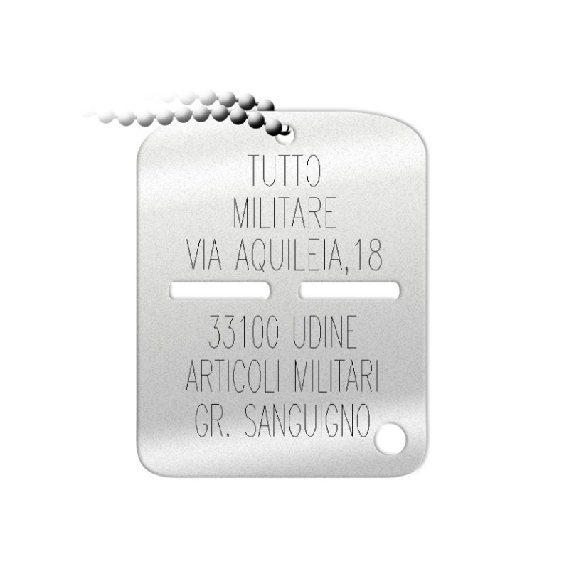 Piastrina Identificativa Esercito Personalizzata