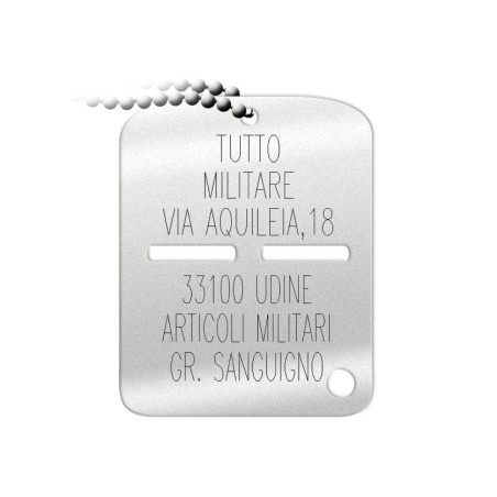 Piastrina Identificativa Esercito Personalizzata