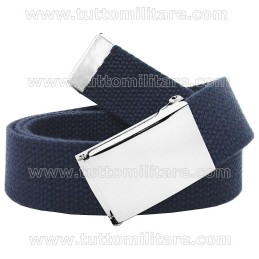 Cintura Canapa Blu 4 cm Fibbia Neutra
