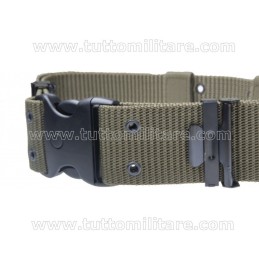 Cinturone Nylon Verde Fibbia Nera 3 Punte