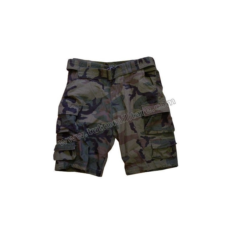Pantaloni Cargo Short Woodland Camo