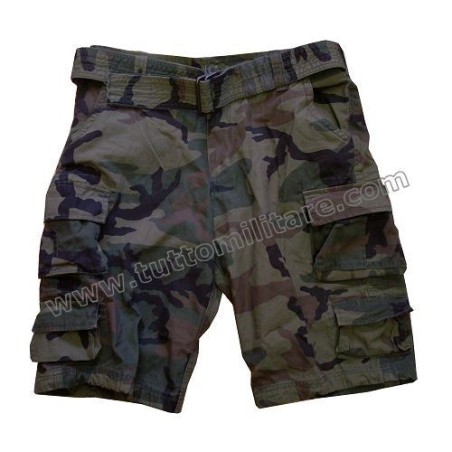 Pantaloni Cargo Short Woodland Camo