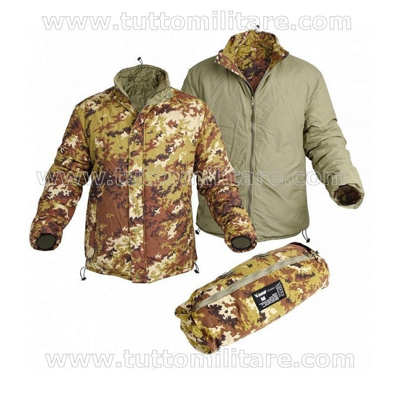 Piumino Giubbino Reversibile Vegetato Verde Oliva