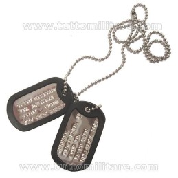 Piastrine Militari Personalizzate Catenelle Gommini Silenziatori