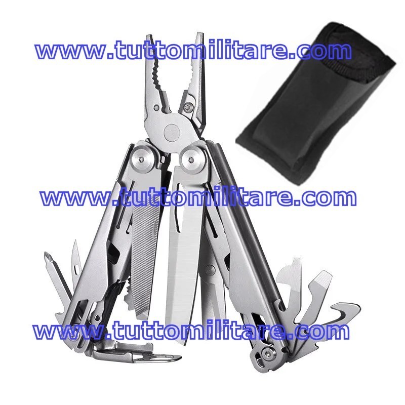 Pinza Multuso d'Emergenza 19 Funzioni in Acciaio Sabbiato