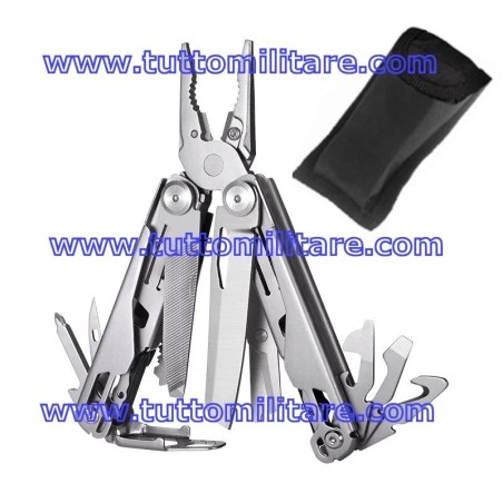 Pinza Multuso d'Emergenza 19 Funzioni in Acciaio Sabbiato
