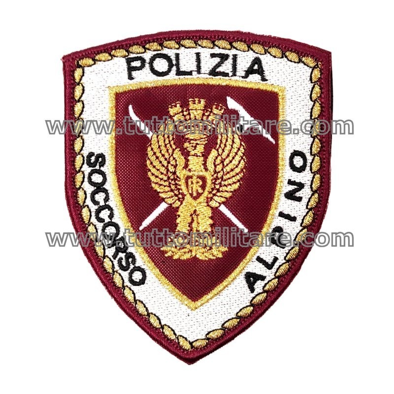 Patch Scudetto Ricamato con Velcro Posteriore Soccorso Alpino Polizia