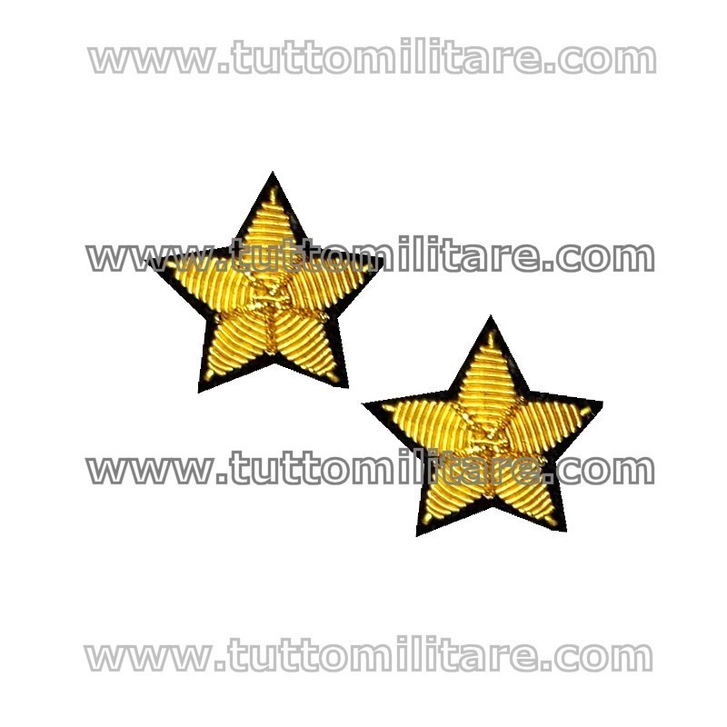 Stelle Ricamate Oro su Panno Nero per Divisa Gala
