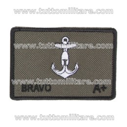 Brevetto Ricamato Qualificazione Anfibia Bravo con Gruppo Sanguigno