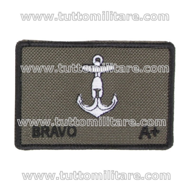 Brevetto Ricamato Qualificazione Anfibia Bravo con Gruppo Sanguigno