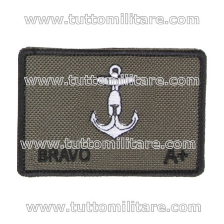 Brevetto Ricamato Qualificazione Anfibia Bravo con Gruppo Sanguigno