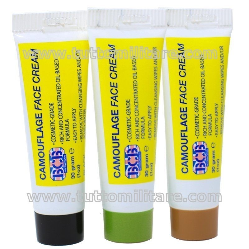 Kit Creme Mascheramento a Tubetto 3 Colori Nero Verde Marrone