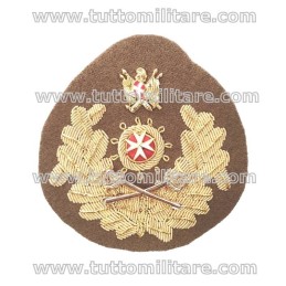 Fregior Ricamato a Mano in Canutiglia Oro per Berretto Maschile SMOM Malta Sovrano Militare Ordine di Malta