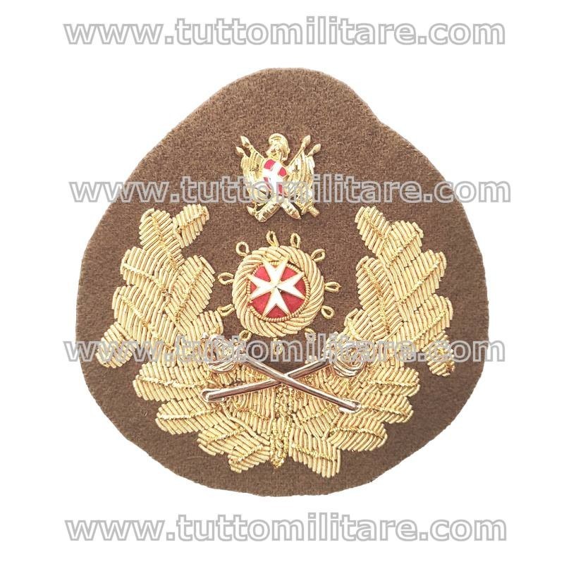 Fregior Ricamato a Mano in Canutiglia Oro per Berretto Maschile SMOM Malta Sovrano Militare Ordine di Malta