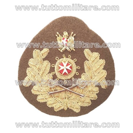 Fregior Ricamato a Mano in Canutiglia Oro per Berretto Maschile SMOM Malta Sovrano Militare Ordine di Malta