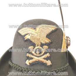 Vista Frontale del Cappello Alpino con Fregio Ricamato 4° Reggimento Artiglieria Alpina