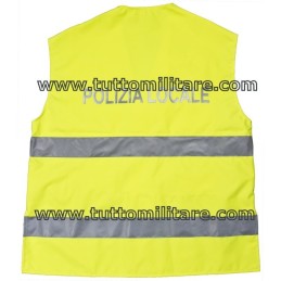 Retro Schiena Corpetto Fratino ad Alta Visibilità con bande rifrangenti Polizia Locale