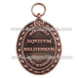 Retro Medaglia Bronzo Pro Merito Melitensi Civile SMOM