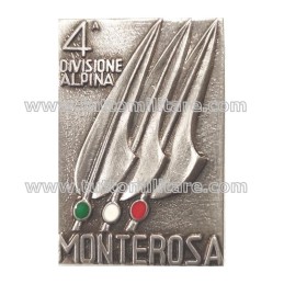 Distintivo in Metallo Argentato Brunito 4^ Divisione Alpina Monterosa