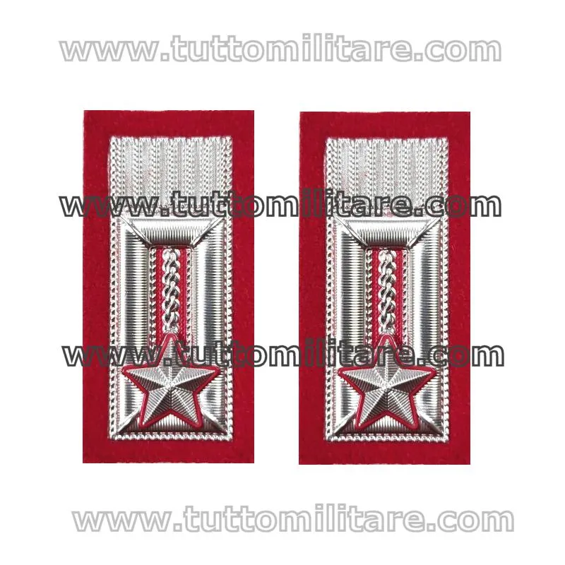 Alamari Plastica Luogotenente CC Tuta OP Carabinieri con Velcro Posteriore