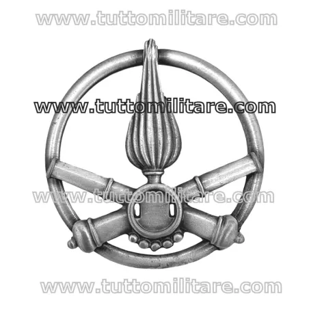 Fregio in Metallo da Basco Artiglieria Pesante con Attacco posteriore a piccaglia