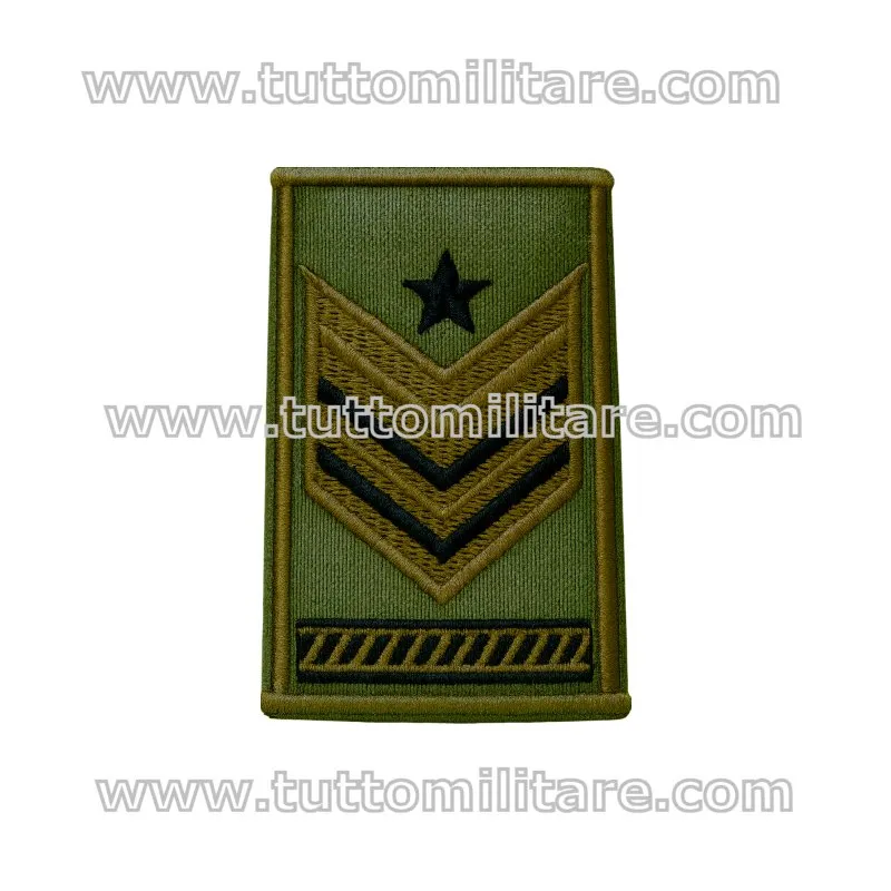 Tubolarino Sergente Maggiore Aiutante Aeronautica Militare Ricamato su Fondo Verde a Bassa Visibilità