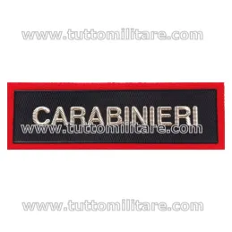 Distintivo Plastica Scritta Carabinieri per Tuta OP