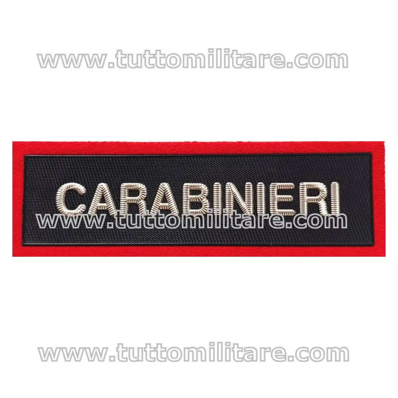 Distintivo Plastica Scritta Carabinieri per Tuta OP