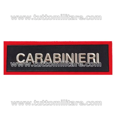 Distintivo Plastica Scritta Carabinieri per Tuta OP