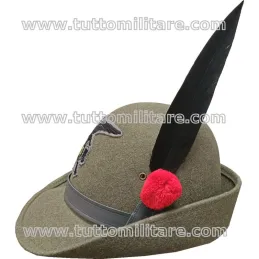 Vista Laterale del Cappello alpino Truppa Modello Lusso Battaglione Cadore