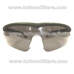 Vista Frontale Occhiali Tattici Kombat Montatura Nylon Gommato Verde