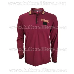 Polo Cremisi Istruttore Polizia di Stato Manica Lunga