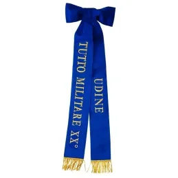 Fiocco Blu di Nastro Blu Ricamato per Bandiera