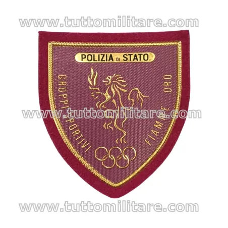 Scudetto Plastica Gruppi Sportivi Fiamme Oro Polizia di Stato con velcro posteriore