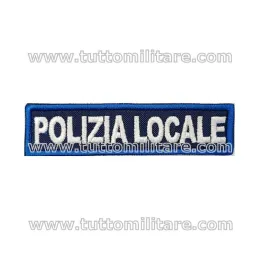 Patch Scritta Polizia Locale Bordo Blu con Velcro